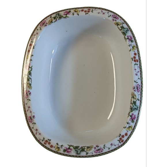 RARE HTF Limoges Tressemanes Vogt 6701 French Porcelain 9.5” Serving Veg Bowl - Picture 1 of 9